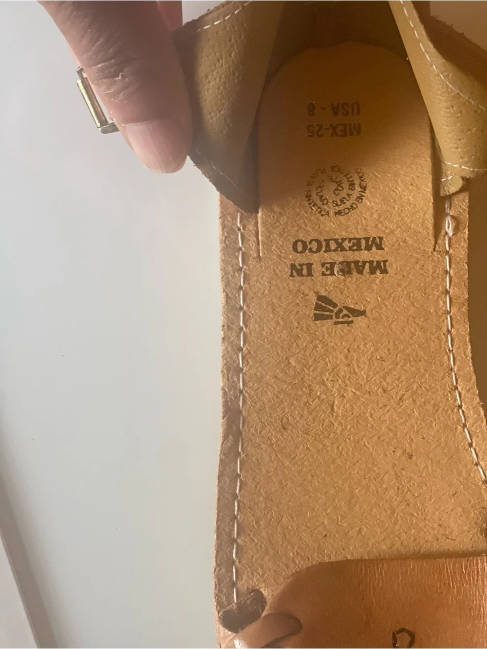 Tan Leather Women’s Espadrilles with Blue Butterfly Embroidery